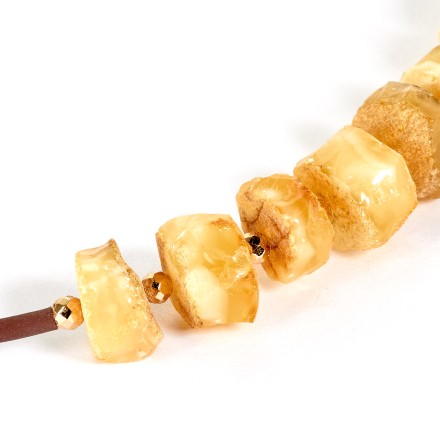 Колье на струне &quot;Таблетка&quot; из Янтаря с гематитом купить