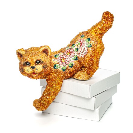 Кот с лапкой, Керамика/Янтарь купить в Улан-Удэ
