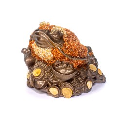 Жаба-копилка средняя с монетами Янтарь/Керамика