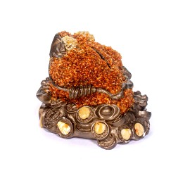 Жаба-копилка средняя с монетами Янтарь/Керамика