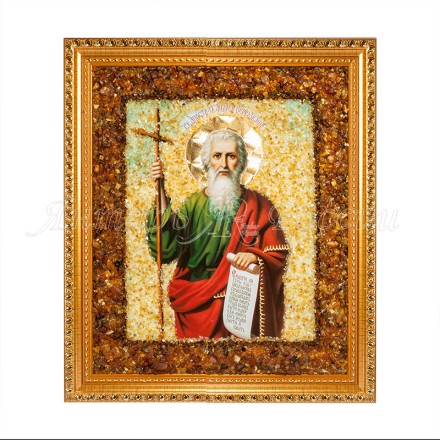 Икона св. Андрей Первозванный (рост), янтарь купить в Улан-Удэ