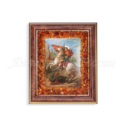 Икона из Янтаря св. Г.Победоносец купить в Улан-Удэ