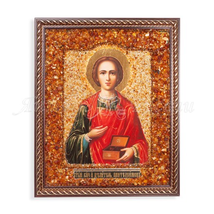 Икона из Янтаря св. Пантелеймон купить в Улан-Удэ