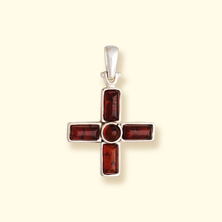 Крестик Посеребрение, янтарь купить в Улан-Удэ