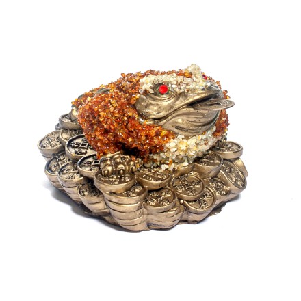 Жаба большая с монетами Янтарь/Керамика купить в Улан-Удэ