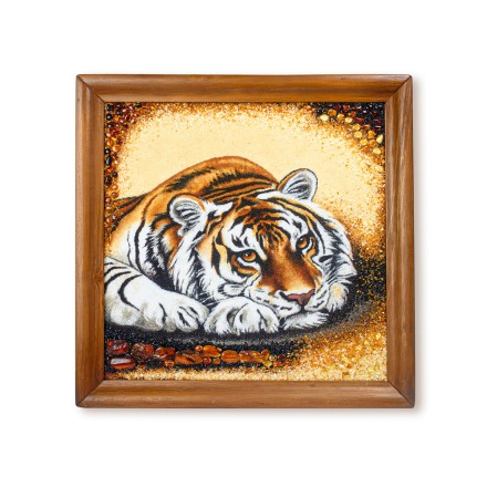Картина &quot;Тигр портрет&quot; из Янтаря купить в Улан-Удэ