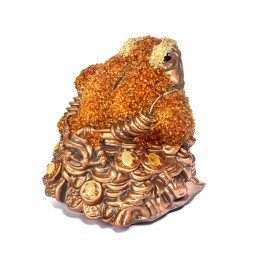 Жаба-копилка большая с монетами Янтарь/Керамика