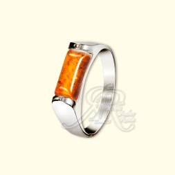 Кольцо  Посеребрение c Янтарем