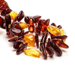 Бусы &quot;Галька/Сливка&quot; из Янтаря