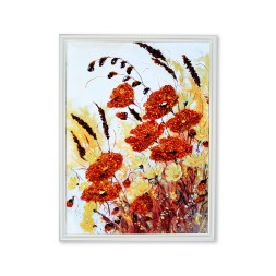 Картина &quot;Маки&quot;, Янтарь32х42