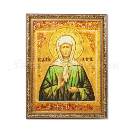 Картина-Икона св.Матрона, янтарь купить в Улан-Удэ
