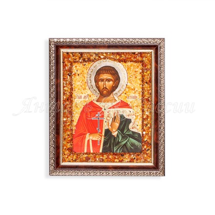 Икона из Янтаря св.Евгений купить в Улан-Удэ