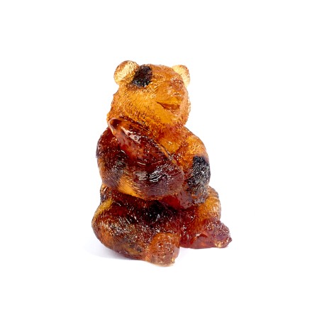 &quot;Медведь с рыбой&quot; фигурка Юв.смола с янтарем купить в Улан-Удэ