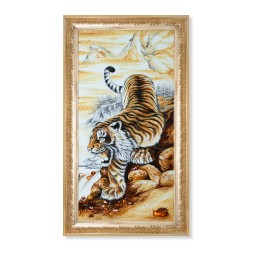 Картина &quot;Тигр Амурский&quot; из Янтаря