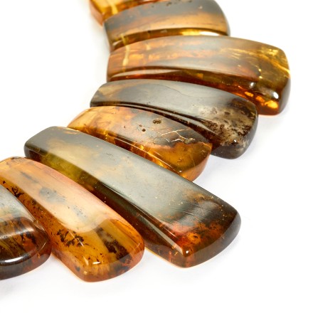 Колье &quot;Пластина&quot; из Янтаря на шелковом шнуре купить